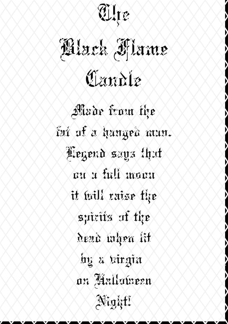 Black Flame Candle Poem - Etsy