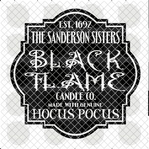 Schwarze Flammenkerze Co Label PNG