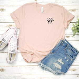 Tia Shirts, Cool Tia Left Chest Unisex T-Shirt, Tia Shirt, Gift For Auntie, Gift For Tia,  Aunt, Auntie Shirt, Cute Aunt Shirt, Tia Gift