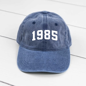 1985 Birthday Year Dad Hat, Pigment Dyed Unstructured Baseball Cap, 40th Birthday Hat, 40th Birthday, Birthday Hat, Gift for 40th Birthday