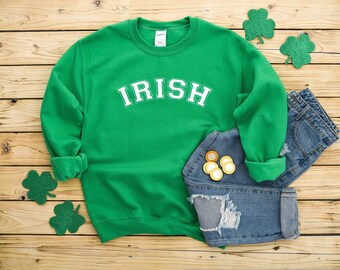 Irish Varsity St Patrick's Day Heavy Blend Crewneck Sweatshirt, Lucky St Patrick's Day Sweater, St Paddy's Day, Lucky Sweaters, St. Patricks