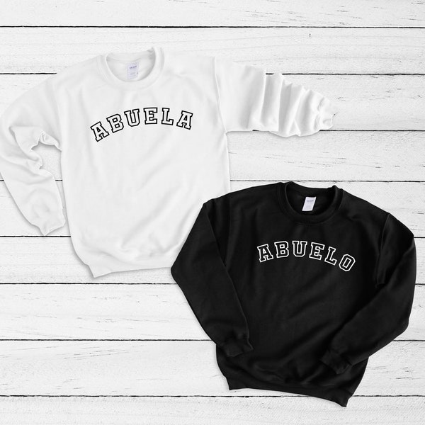 Abuelo Abuela Varsity Arch Heavy Blend Crewneck Sweatshirt, Abuela Sweatshirt, Abuelo Sweater, Gift For Abuelitos Abuelo Abuela Grandparents