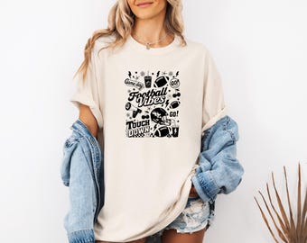 Football Vibes Comfort Colors T-Shirt, Football Mom Shirts, Football Shirt, Football Mom, Game Day Shirt, Football Season, Football Shirt