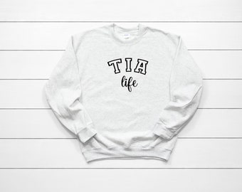 Tia Life SCRIPT ARCH Heavy Blend Crewneck Sweatshirt, Tia Sweater, Tia Sweater, Gift For Tia, Gift For Her, Tia Sweater, Cool Tia, Tia Gift
