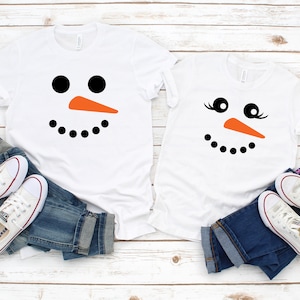 Christmas Couples Shirt T-Shirt, Snow Man Couple Shirt, Funny Christmas Party Shirts, Couples Matching Shirts, His And Hers, Christmas