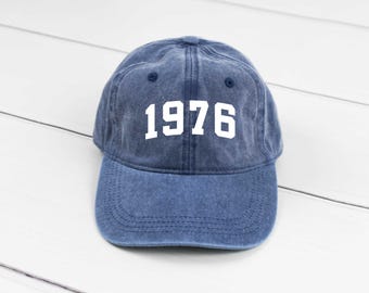1976 Birthday Year Dad Hat, Pigment Dyed Unstructured Baseball Cap, 50th Birthday Hat, 50th Birthday, Birthday Hat, Gift for 50th Birthday