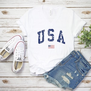 USA Distressed Shirt T-shirt, 4th of July Shirt, Patriotic Shirt, USA ...
