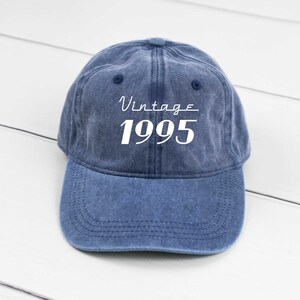 Vintage 1995 Retro Classic Hat, Pigment Dyed Unstructured Baseball Cap, 30th Birthday Hat, 30th Bday, Birthday Hat Gift for 30th Birthday