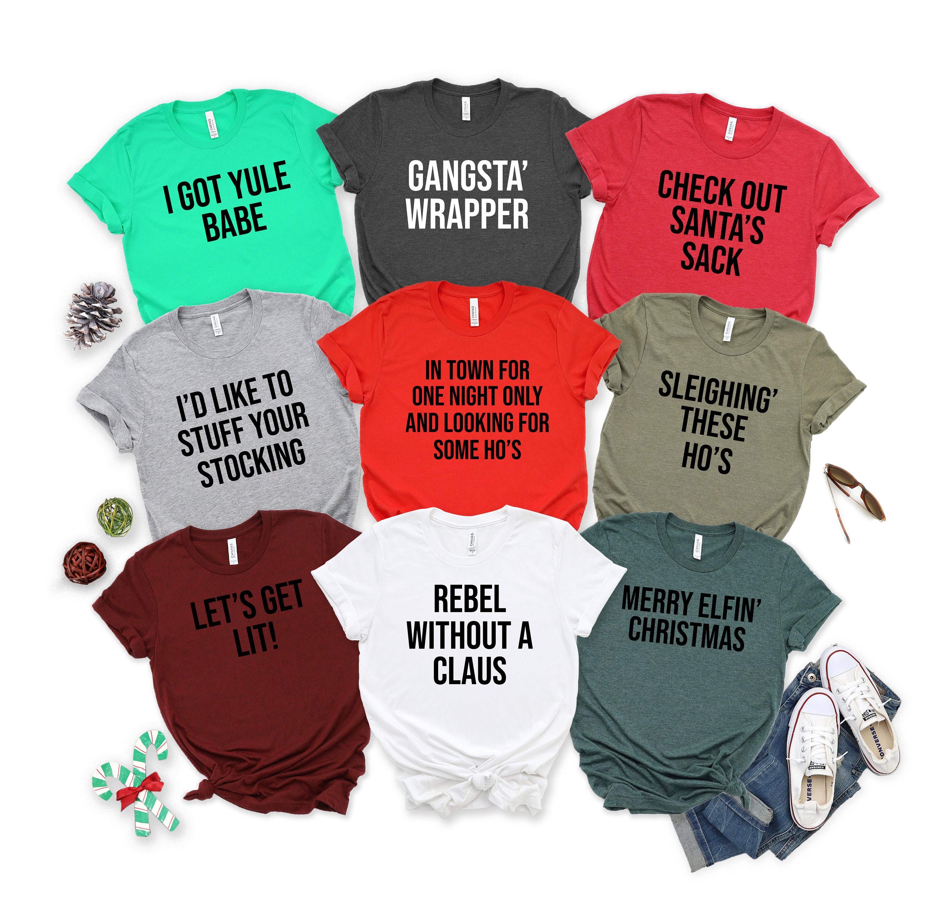 Frases divertidas de Navidad Camisetas unisex grupales Camisas de Navidad familiares Camisas divertidas de Navidad Camisas de grupo de diversion familiar de Navidad Navidad Etsy Mexico