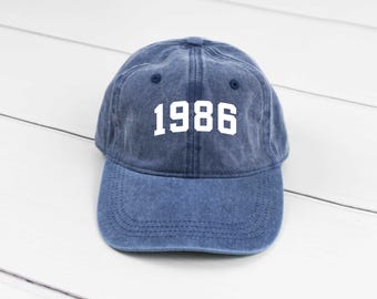 1986 Birthday Year Dad Hat, Pigment Dyed Unstructured Baseball Cap, 40th Birthday Hat, 40th Birthday, Birthday Hat, Gift for 40th Birthday