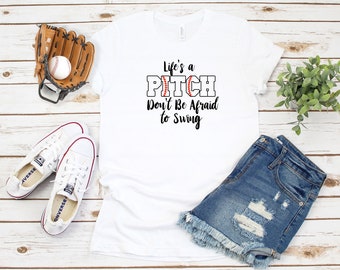 Life is A Pitch Unisex Shirt, Baseball Mom Shirt, Mom Shirt, Gift For Mom, Sports Mom Shirt, Baseball Mom, Baseball