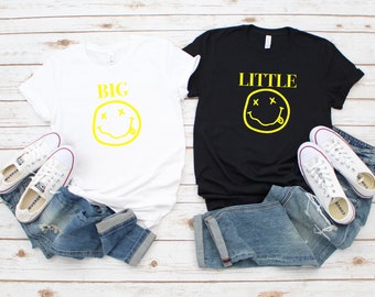 Big Little College Sorority shirts, YELLOW SMILEY Sorority reveal shirts, Greek, Little sister, Big Sister, Big Little shirt, GBig GGBig