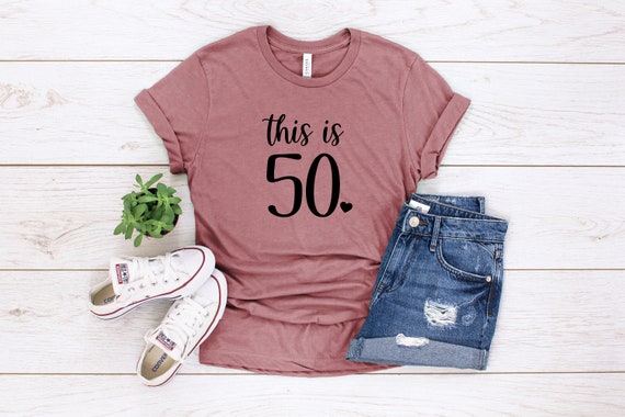 50th Birthday Shirt, This is 50 Heart Unisex T-Shirt, Gift For 50th Bday, Gift For Her, Gift For Him, 50th Birthday Shirt, Fifty, 50th Bday