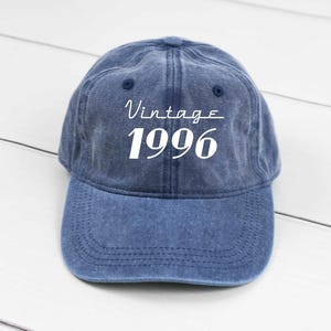Vintage 1996 Retro Classic Hat, Pigment Dyed Unstructured Baseball Cap, 30th Birthday Hat, 30th Bday, Birthday Hat Gift for 30th Birthday