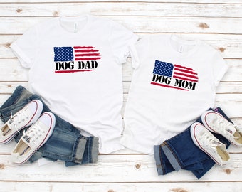 Couples Dog Dad Dog Mom USA Flag Unisex 