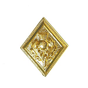 Set of 2-12 Cast Metal SCOTTISH THISTLE - 7/8" | 36L | 23mm - Gold Shank Ornate Gilt Solid Metal Geometric Antique Vintage Button [B4328]