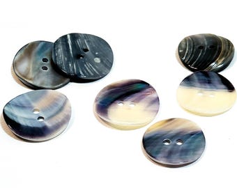 Botões de concha grandes de 23 mm | 25 mm: botões de concha MOP de 15/16" | 1" de espessura (conjunto de 2 a 24)