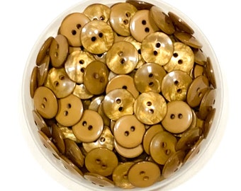 5/8" Tan / Pearlescent Vintage Buttons - 5/8 in | 15 mm - Brown / Swirl - High Quality Resin Sewing Buttons Shirt Button [B704]