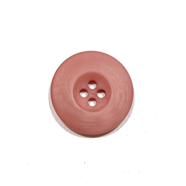 Set of 2-50 Large Matte Rose Pink Resin Swirl Buttons - 7/8" | 21mm - 4-Hole /USA Made - Muted Dusty Pink Vintage 60s Resin Buttons [B3276]