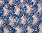 Stretchy Raschel Knit - Pretty Stretch Lace Mesh - Blue Neutrals - 1970s Retro Vintage Missoni - Apparel Fabric by the Yard F0150