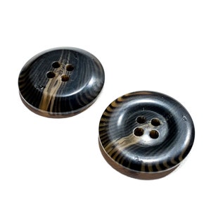 Set van 2-50 knopen van 7/8" dichte hars - 34 l | 21 mm - zwart/bruin - jas van hoge kwaliteit / knopen vintage jaren 70 [B889/B942]