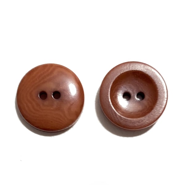 Set of Vegetable Ivory Buttons 32L |  13/16" - Cognac / Brown - Rare Fine Vintage 60s Collector Coroza Nut Tagua Handmade Button [B515]