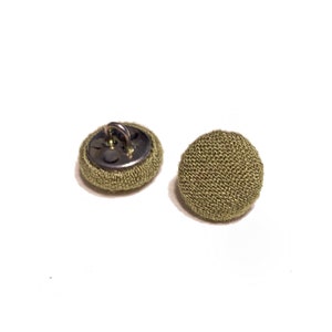 Set of 4-24 Cotton Fabric 1/2&quot; Wire Shank Buttons - 12.5 mm | 20L - OLIVE / SAGE + More Colors! High Quality Vintage 60s Buttons [B3459]