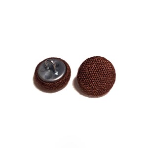 Set of 4-24 Cotton Fabric 1/2&quot; Wire Shank Buttons - 12.5 mm | 20L - MAHOGANY / BROWN + More Colors! High Quality Vintage 60s Buttons [B3461]
