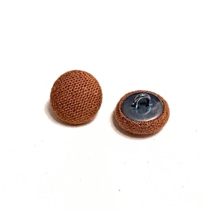 Set of 4-24 Cotton Fabric 1/2&quot; Wire Shank Buttons - 12.5 mm | 20L - RUST / COPPER + More Colors! High Quality Vintage 60s Buttons [B3468]
