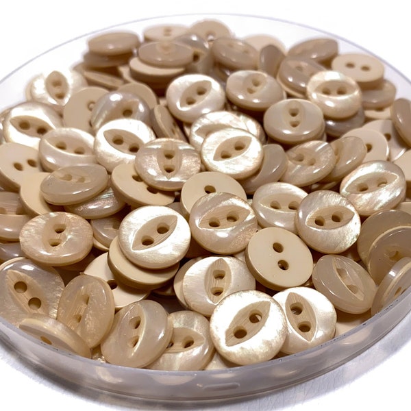 Set of 12-144 11.5mm CHAMPAGNE Beige / Taupe Shirt Buttons - 17L | 7/16" - High Quality Resin Buttons 2-Hole Minimal Blouse Buttons [B705]