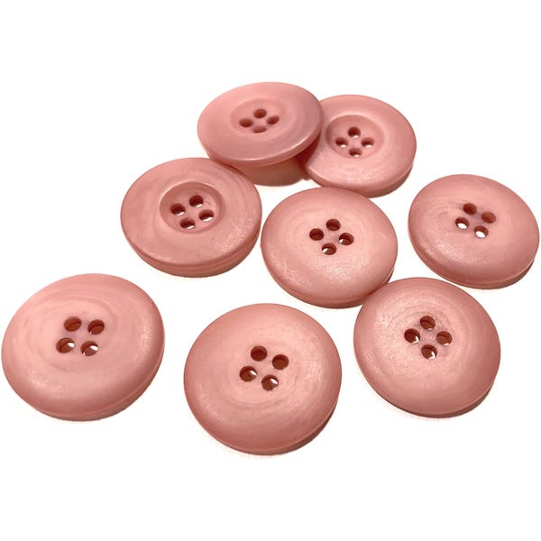 21mm Matte ROSE Resin Swirl Buttons: 7/8" Muted DUSTY PINK Vintage 60s Buttons (Set of 2-50)