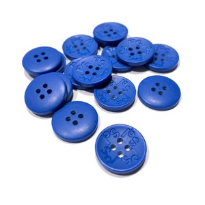 Lot of 144 - 3/4&quot; CLOSEOUT PRICE! &#39;Sol&#39; Blue High Quality Plastic Buttons - 3/4 in | 19 mm - Bulk Buttons Nurses Doctors Uniforms [BB60]