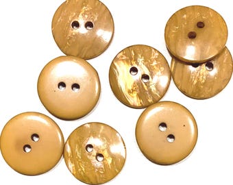 Lot De 5 Boutons Vintage Marron Texturé - Diamètre 2,8 Cm, Gros Trou, Occasion