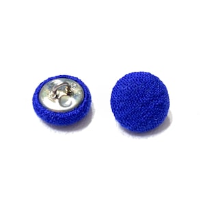 Set of 4-24 Cotton Fabric 1/2&quot; Wire Shank Buttons - 12.5 mm | 20L - COBALT BLUE - More Colors! High Quality Vintage 60s Buttons [B3464]