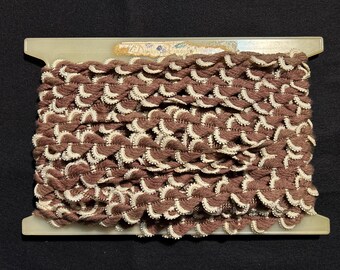 15-YDS WOLLEN Vintage jaren 70-afwerking Kavel: 1" brede antieke kleding van wol/kunstzijde/decorrand dode inventaris