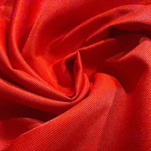 Bright RED Orange Gabardine - High Quality Solid Suiting Fabric / Retro Vintage 70s Deadstock Apparel Fabric [F0518]
