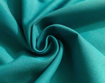 Gabardine - TURQUOISE - High Quality! Solid Suiting Fabric - Retro Vintage Classic / Bespoke Apparel / Deadstock Fabric by the Yard [F0055]