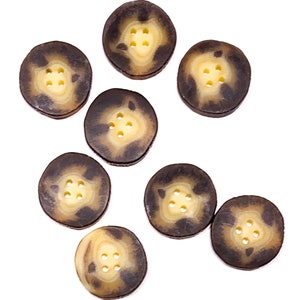 25mm Resin Antler Button Button: 1" Matte Tortoise Shell/Faux Horn Vintage Buttons (Set of 4-24)