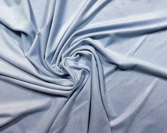 Clothing fabric suede Uni light blue