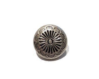 Set of 2-24 Stamped 5/8" Metal Buttons - 15mm | 24L - Round Dome Filagree Silver Southwest Shank - Vintage Jacket Blazer Button [B146.2]