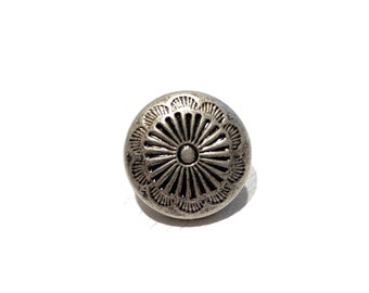 Set of 2-24 Stamped 5/8&quot; Metal Buttons - 15mm | 24L - Round Dome Filagree Silver Southwest Shank - Vintage Jacket Blazer Button [B146.2]