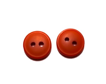 12.5mm Matte RUST Buttons: 1/2" Vintage RED-ORANGE Shirt Buttons (Set of 2-24)