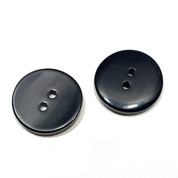 Lot of  12-144 BLACK - 20 mm | 13/16" | 32L - Semi-Gloss Curved 2-hole - High Quality Vintage Resin Wholesale Buttons [BB65]