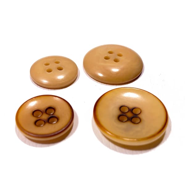 Set of 2-12 Vegetable Ivory Buttons - Natural Burnt - 2 Size Options! 32L | 20mm & 24L | 15mm - Rare Vintage Resin Collector Button [B508]