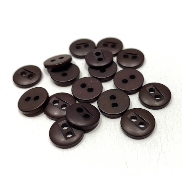 10.5 mm Matte Chocolate Brown Shirt Buttons - 17 L | 7/16" - 8 Colors Available! High Quality Vintage USA Made Buttons [B981]