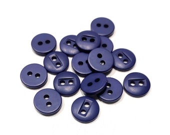 Set of 12-50 11.5 mm Matte Navy Blue Shirt Buttons - 17 L | 7/16" - 9 Colors Available! High Quality Vintage USA Made Buttons [B3377]