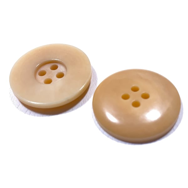 Set of 6-50 Vegetable Ivory Buttons - 7/8" Caramel Cream / Natural - Rare Vintage 60s Collector Coroza Nut Tagua Handmade Button [B503]