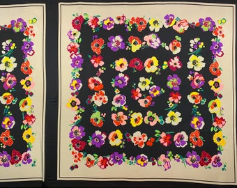 Satin Charmeuse Poppy Scarf Print | Sold by 30" Panel | Designer Deadstock Apparel Fabric
