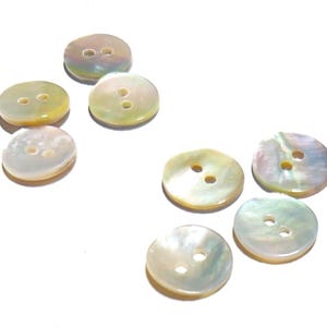 Set of 6-50 SMALL Mother-of-Pearl Buttons - 3 Sizes: 7/16&quot; (12mm) 1/2&quot; (13mm) 5/8&quot; (15mm) - High Quality Handmade MOP Shell Buttons [B222]