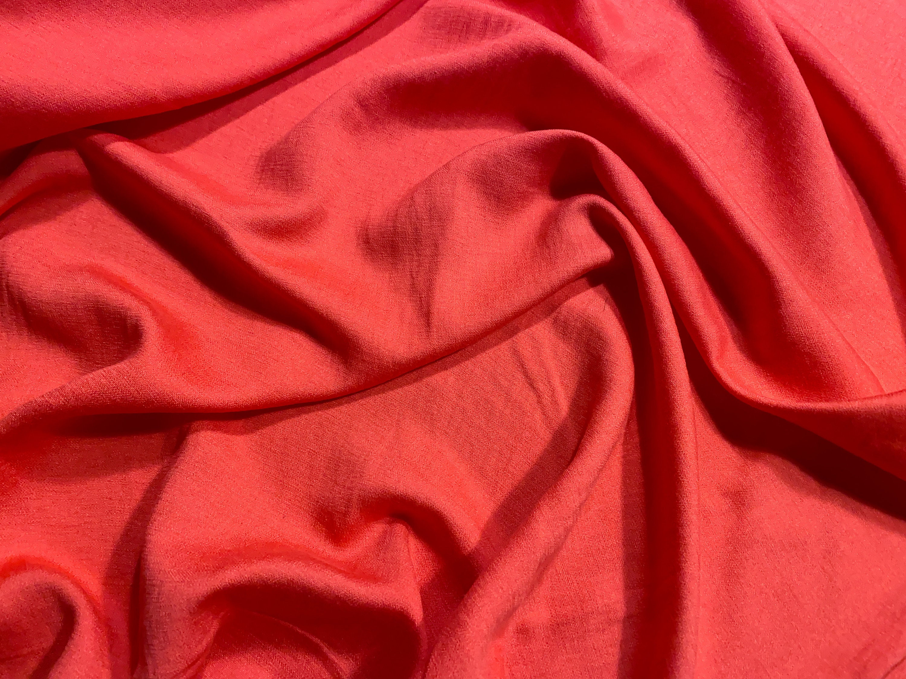 Textured Woven Rayon CORAL Washed Silk Hand Nice Feel